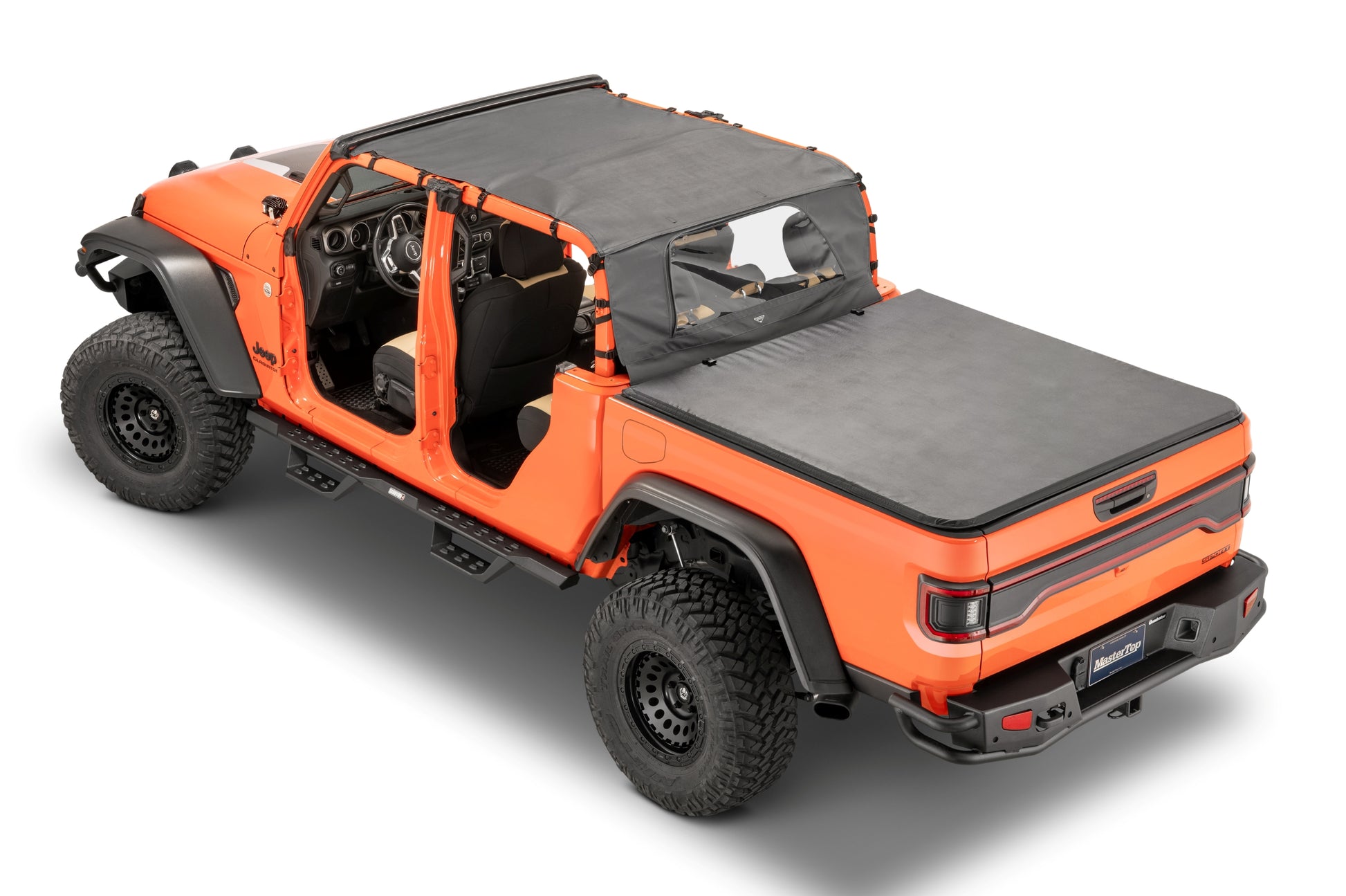 Bimini Top Plus /Windstopper Combo 20-Present Jeep JT Gladiator 4Dr Black Diamond MasterTop-3