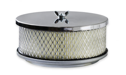 Air Cleaner 6-1/2 Inch Diameter, 2-7/16 Inch Tall Chrome Fits 5-1/8 Inch Diameter Carb Neck Mr Gasket-6
