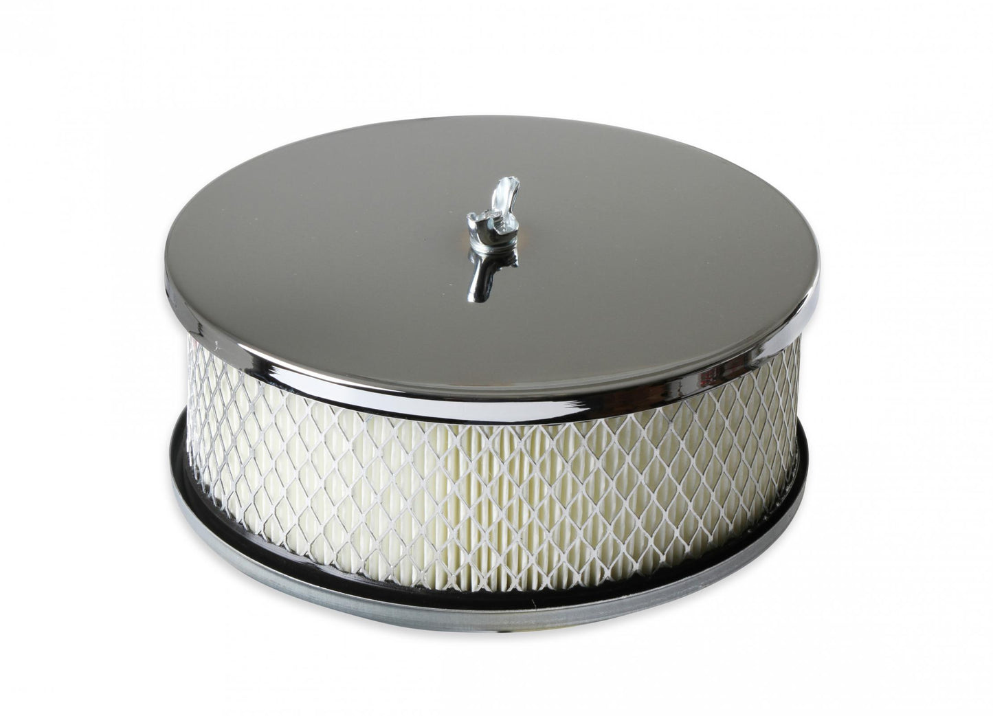 Air Cleaner 6-1/2 Inch Diameter, 2-7/16 Inch Tall Chrome Fits 5-1/8 Inch Diameter Carb Neck Mr Gasket-7
