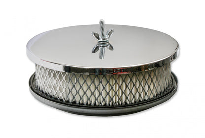 Air Cleaner 6-1/2 Inch Diameter, 2 Inch Tall Chrome Fits 5-1/8 Inch Diameter Carb Neck Mr Gasket-1