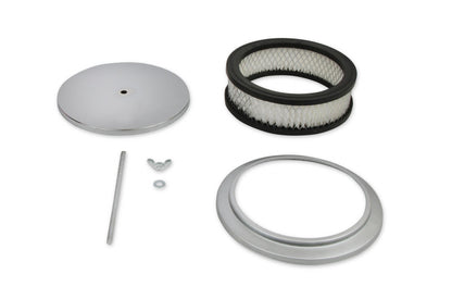 Air Cleaner 6-1/2 Inch Diameter, 2 Inch Tall Chrome Fits 5-1/8 Inch Diameter Carb Neck Mr Gasket-2