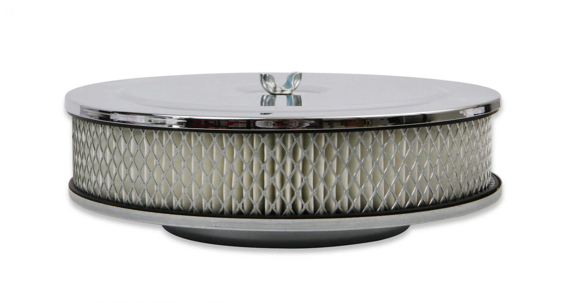 Air Cleaner 9 Inch Diameter x 2-3/4 Inch Tall Chrome Fits 5-1/8 Inch Diameter Carb Neck Mr Gasket-1