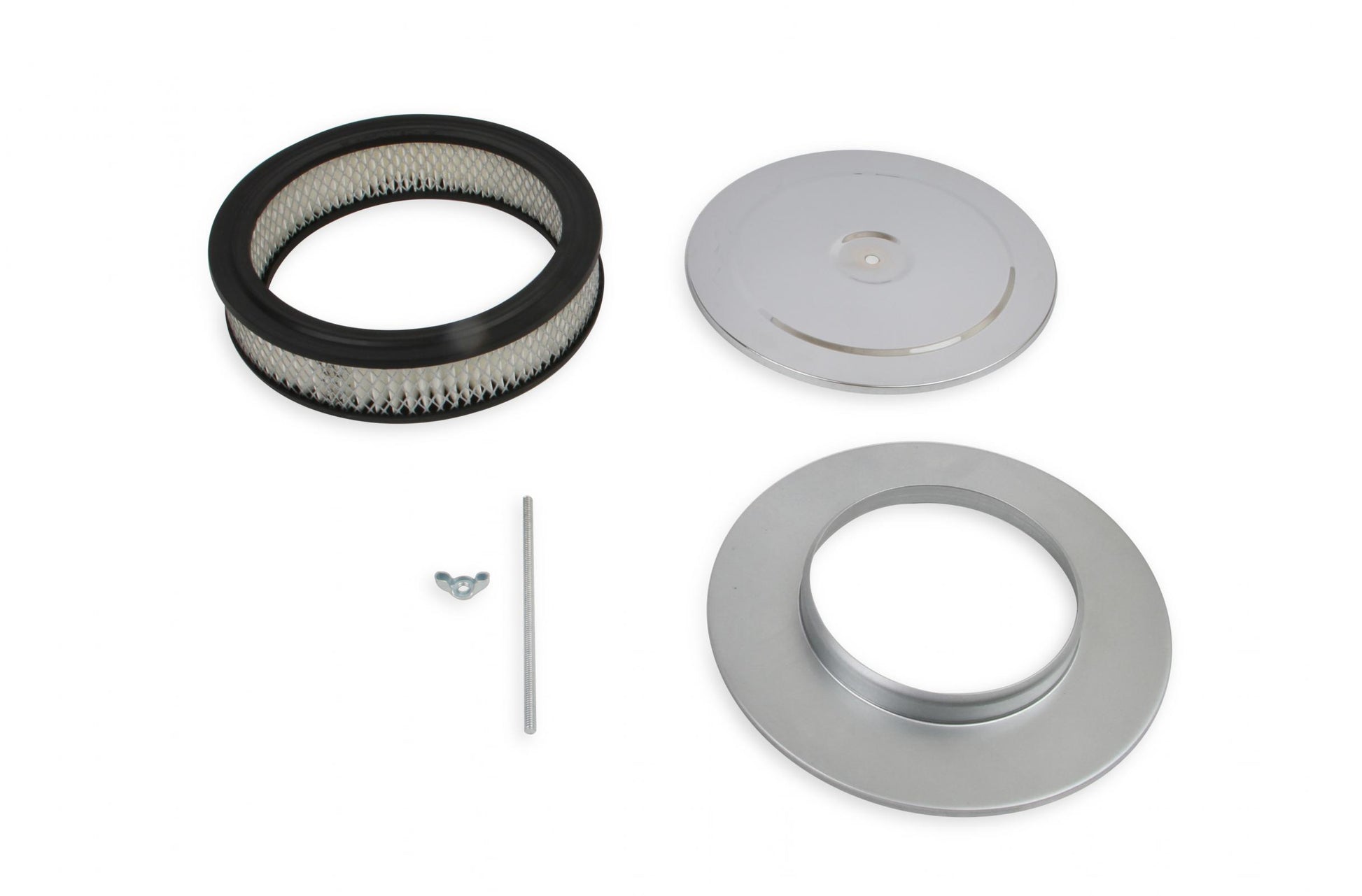 Air Cleaner 9 Inch Diameter x 2-3/4 Inch Tall Chrome Fits 5-1/8 Inch Diameter Carb Neck Mr Gasket-2