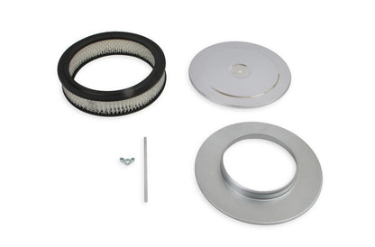 Air Cleaner 9 Inch Diameter x 2-3/4 Inch Tall Chrome Fits 5-1/8 Inch Diameter Carb Neck Mr Gasket-2