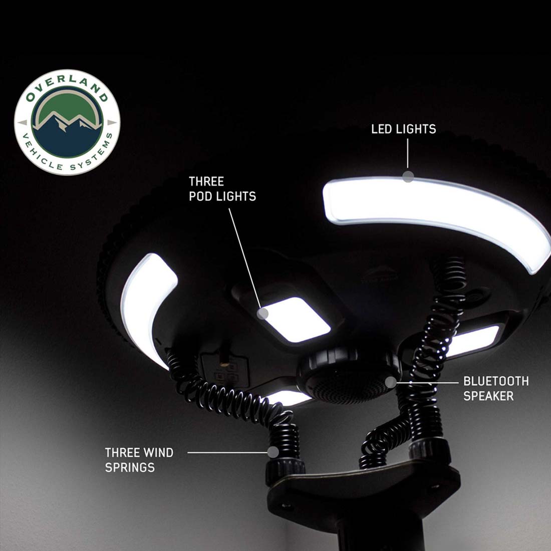 Overland Vehicle Systems UFO Solar Light Light Pods & Speaker - Camping Light Overland Vehicle Systems