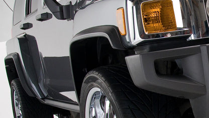 Black OE Style Smooth Finish 4-Piece Fender Flare Set For 2006-2010 Hummer H3 Bushwacker-2