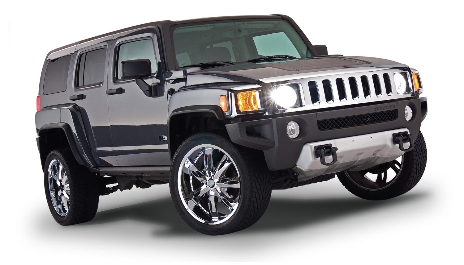 Black OE Style Smooth Finish 4-Piece Fender Flare Set For 2006-2010 Hummer H3 Bushwacker-3