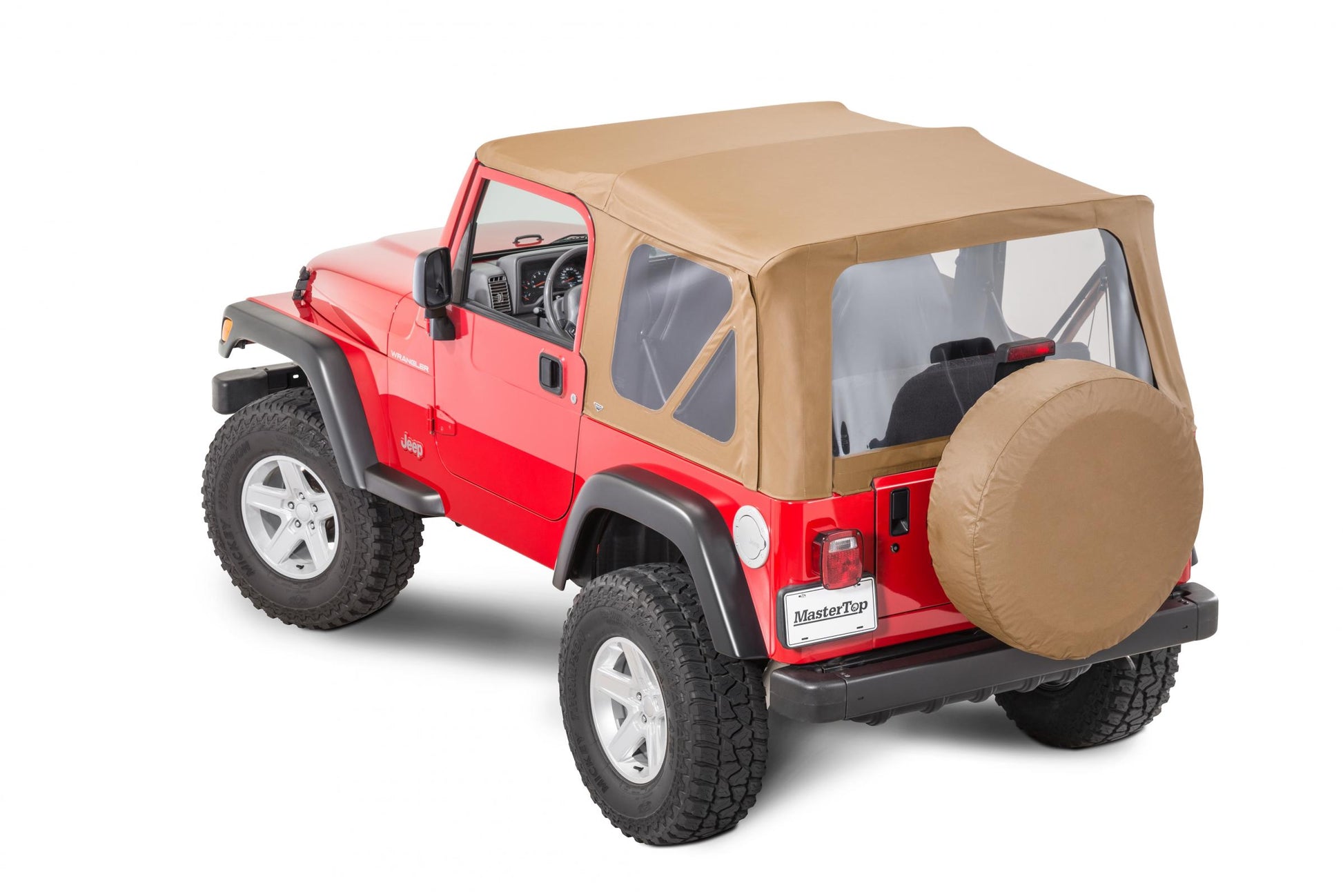 MasterTop Jeep TJ Replacement Top No Doorskins Clear Glass For 97-06 Jeep Wrangler TJ MasterTop