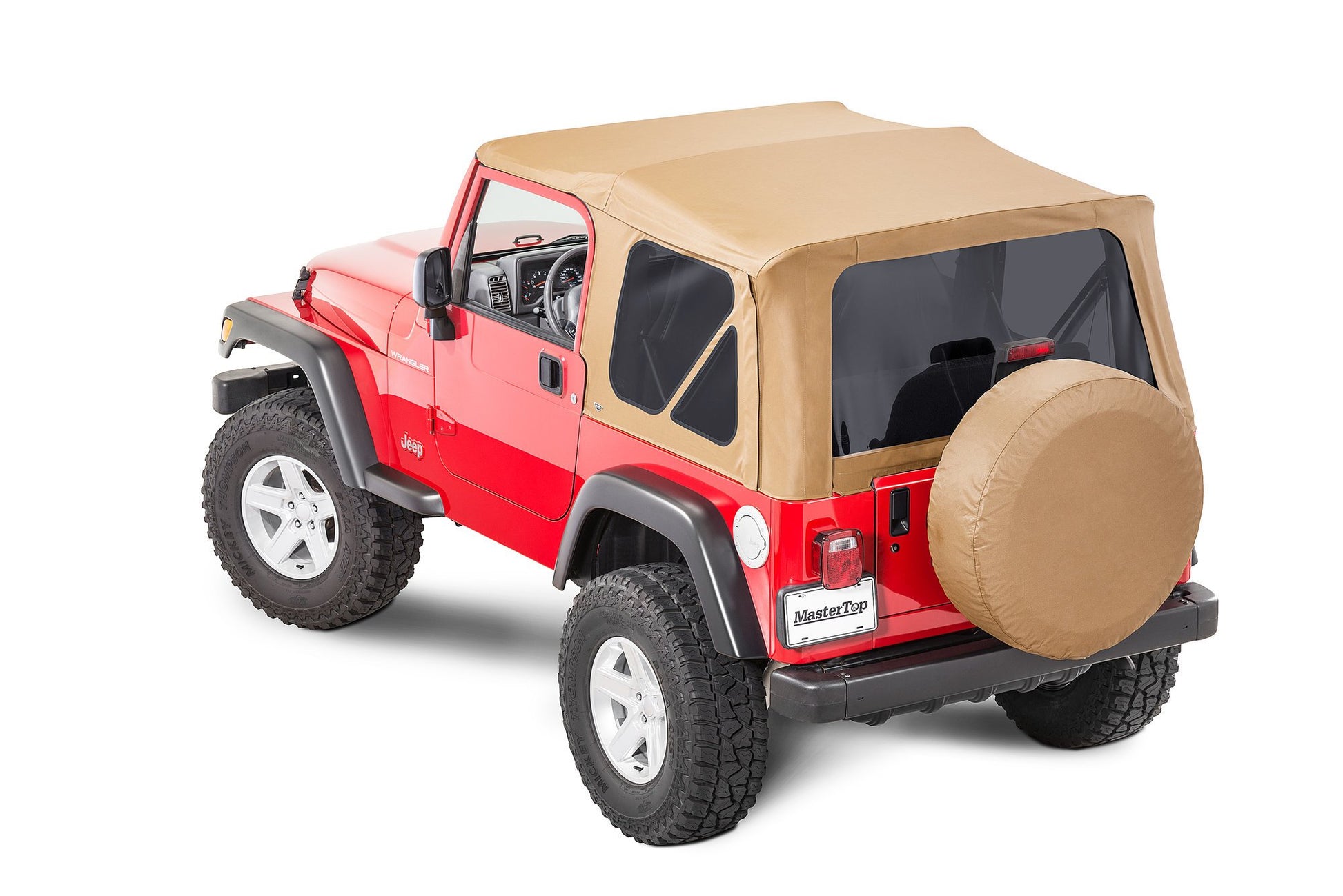 MasterTop Jeep TJ Replacement Top No Doorskins Tinted Glass For 97-06 Jeep Wrangler TJ MasterTop