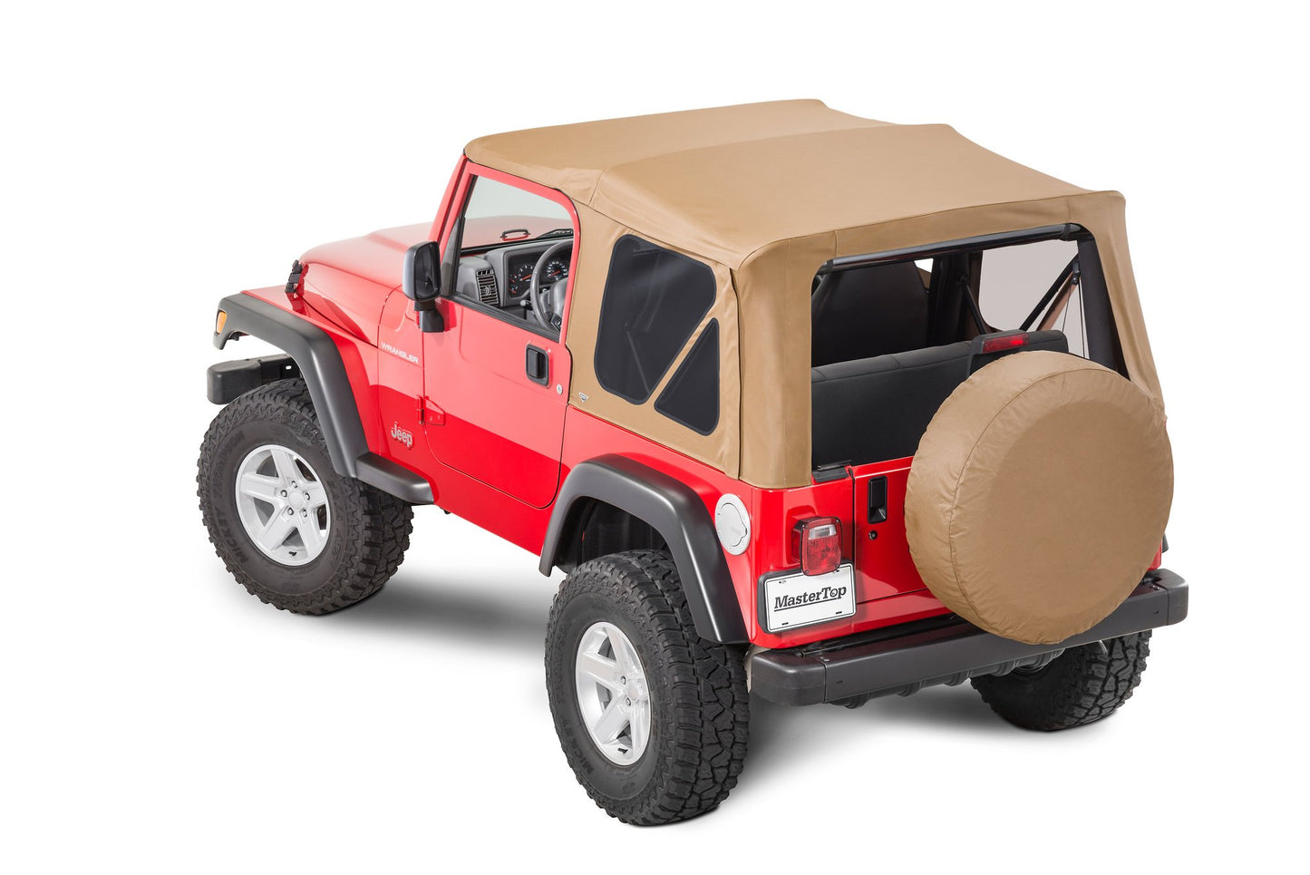 MasterTop Jeep TJ Replacement Top No Doorskins Tinted Glass For 97-06 Jeep Wrangler TJ MasterTop