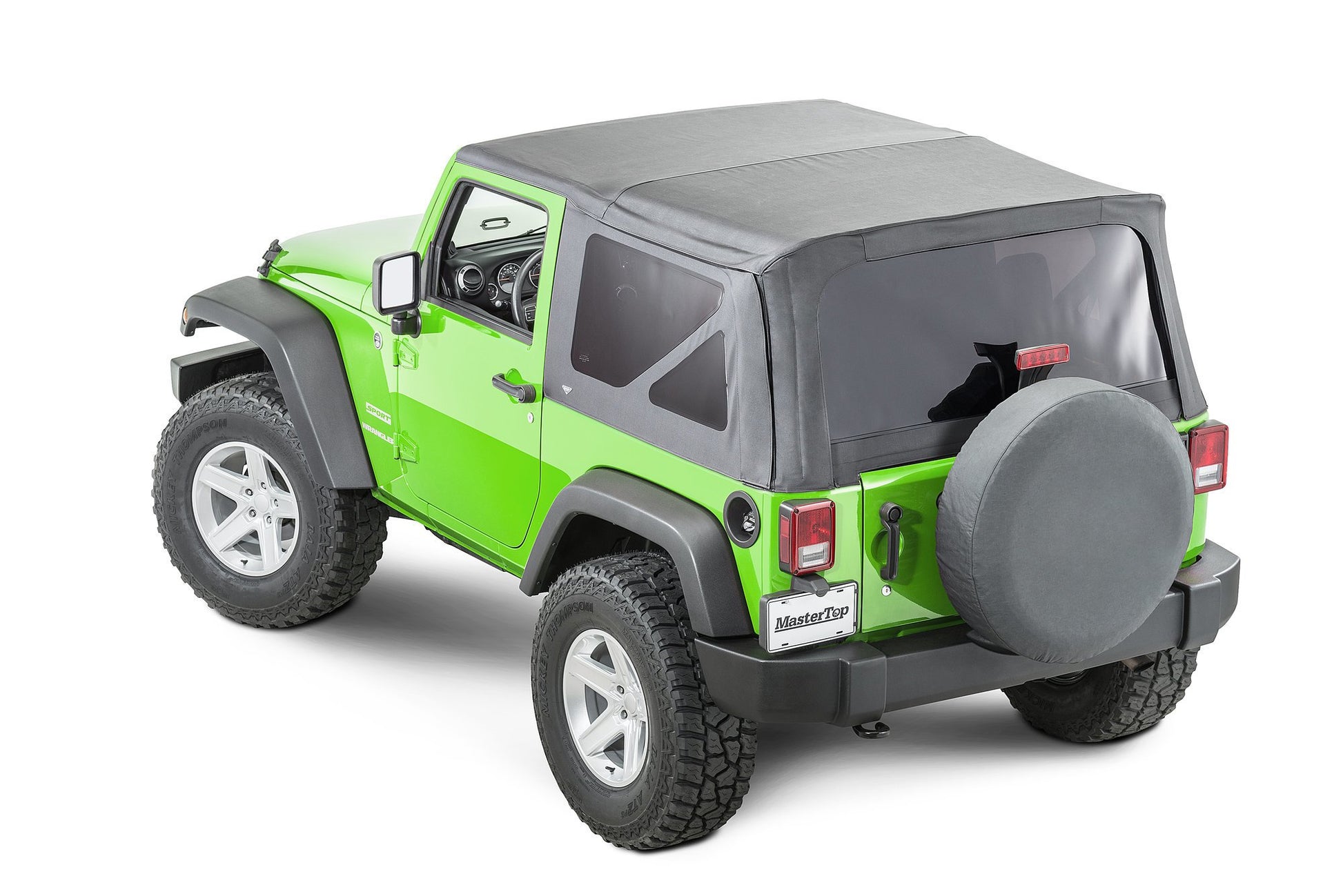 MasterTop Jeep JK Replacement Top No Doorskins Tinted Glass For 07-12 Jeep Wrangler JK 2 Door Black Diamond MasterTop