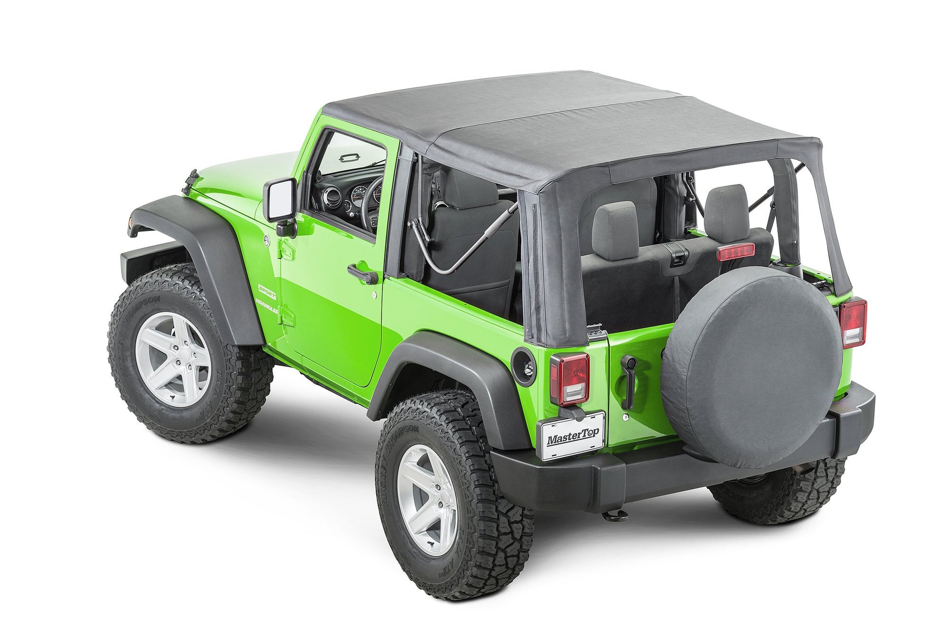 MasterTop Jeep JK Replacement Top No Doorskins Tinted Glass For 07-12 Jeep Wrangler JK 2 Door Black Diamond MasterTop