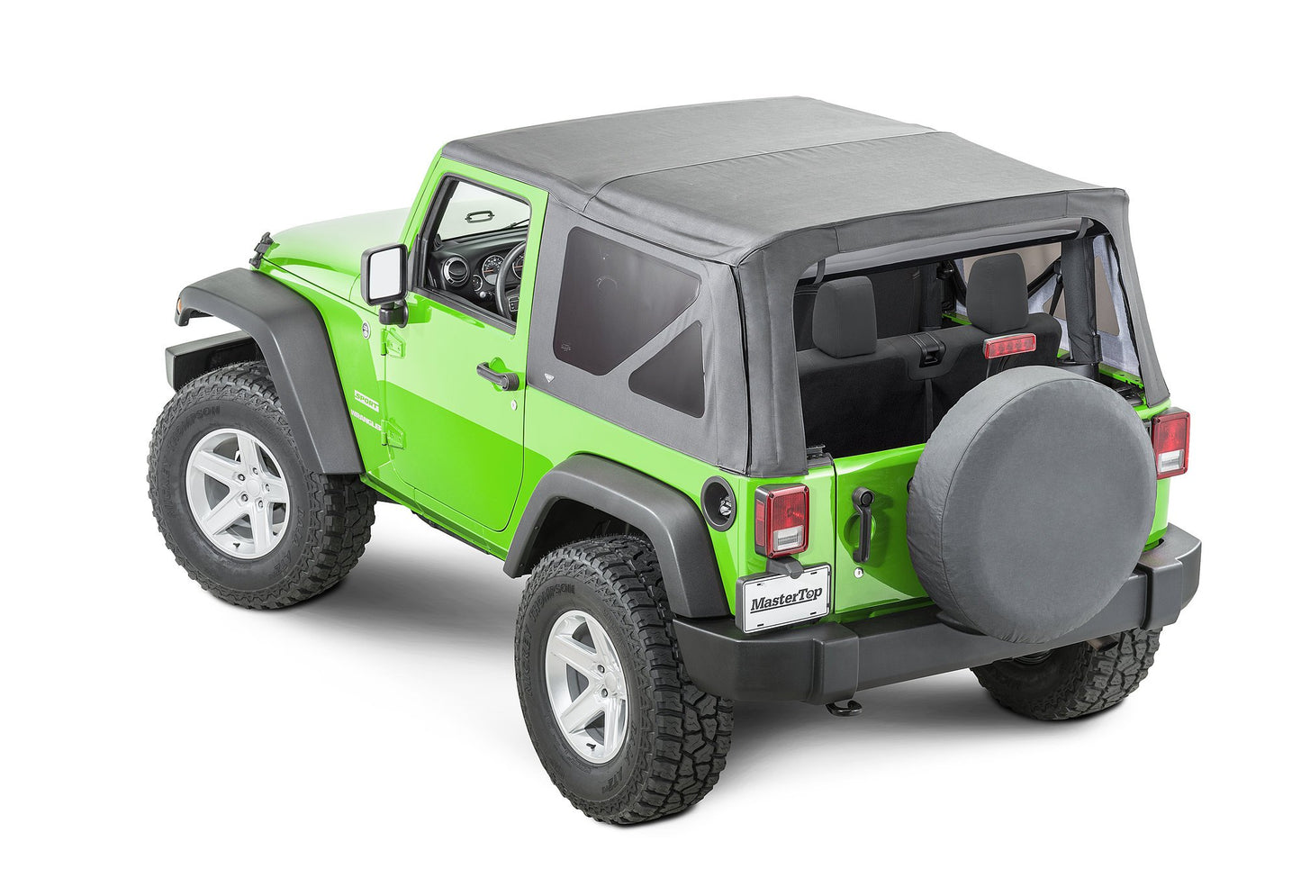 MasterTop Jeep JK Replacement Top No Doorskins Tinted Glass For 07-12 Jeep Wrangler JK 2 Door Black Diamond MasterTop