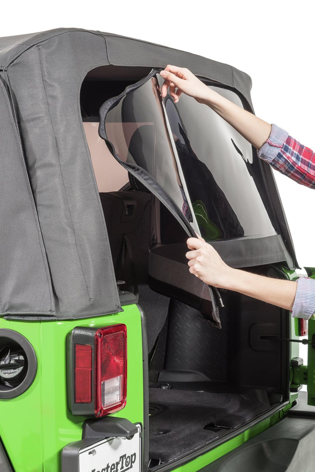 Jeep JK Replacement Top No Doorskins Tinted Glass For 07-12 Jeep Wrangler JK 2 Door Black Diamond MasterTop-4