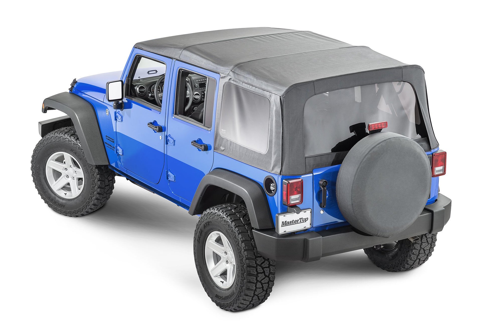 MasterTop Jeep JK Replacement Top No Doorskins Tinted Glass For 07-09 Jeep WranglerJK 4 Door Black Diamond MasterTop
