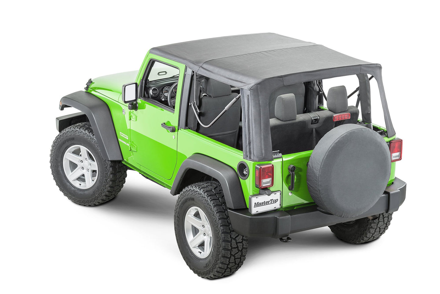 MasterTop Jeep JK Replacement Top No Doorskins Tinted Glass For 13-18 Jeep Wrangler JK 2 Door Black Diamond MasterTop
