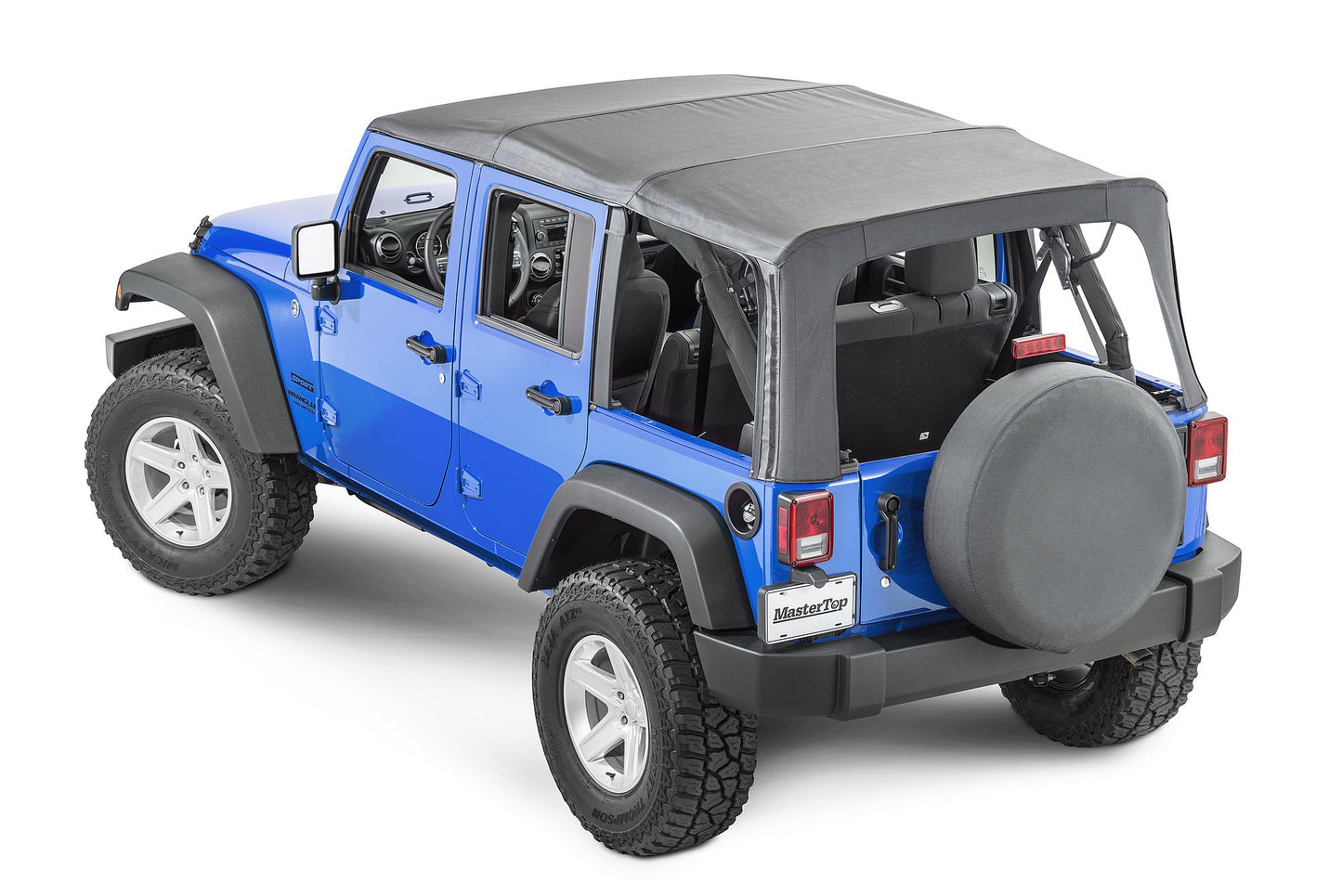 Jeep JK Replacement Top No Doorskins Tinted Glass For 10-18 Jeep Wrangler JK 4 Door Black Diamond MasterTop-1