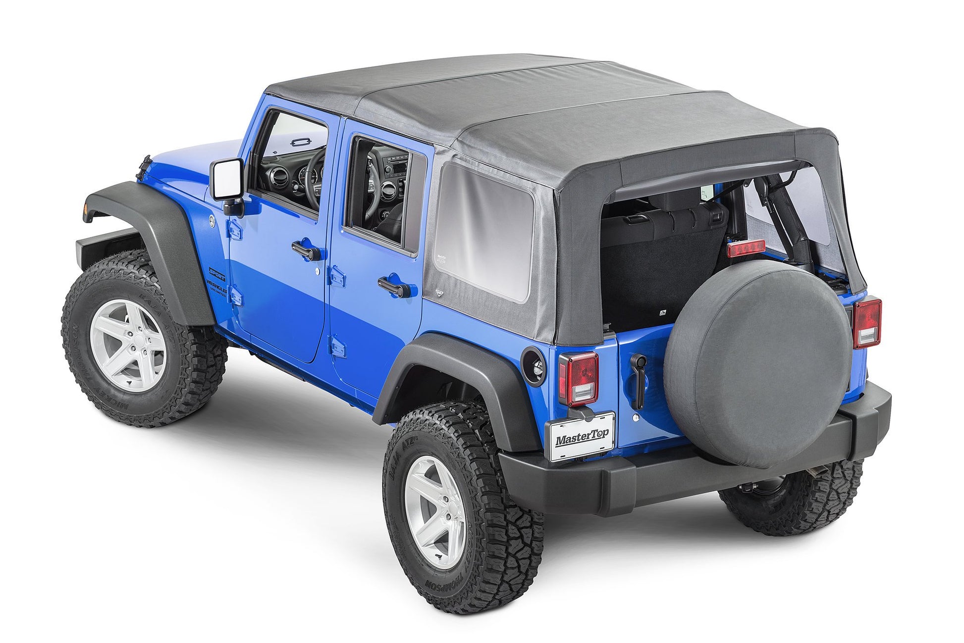 Jeep JK Replacement Top No Doorskins Tinted Glass For 10-18 Jeep Wrangler JK 4 Door Black Diamond MasterTop-2