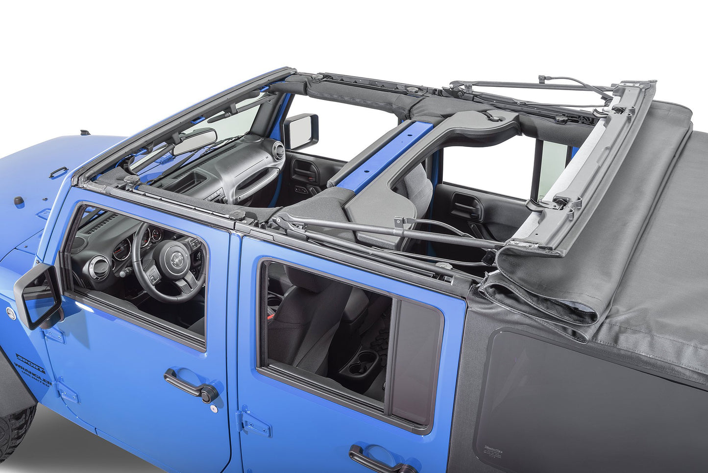 Jeep JK Replacement Top No Doorskins Tinted Glass For 10-18 Jeep Wrangler JK 4 Door Black Diamond MasterTop-3