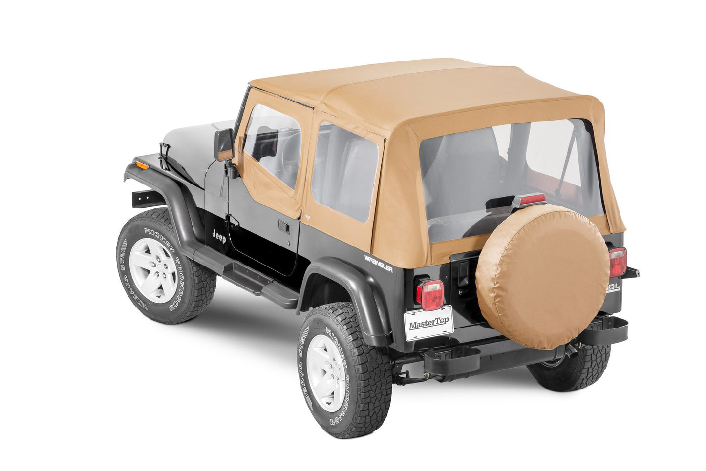 MasterTop Jeep YJ Replacement Top With Door Skins Clear Glass For 88-95 Jeep Wrangler YJ MasterTop
