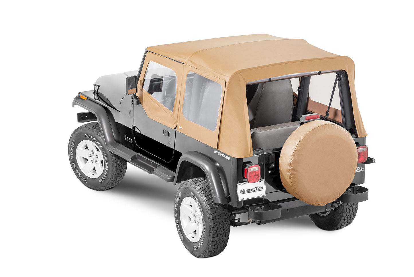 MasterTop Jeep YJ Replacement Top With Door Skins Clear Glass For 88-95 Jeep Wrangler YJ MasterTop