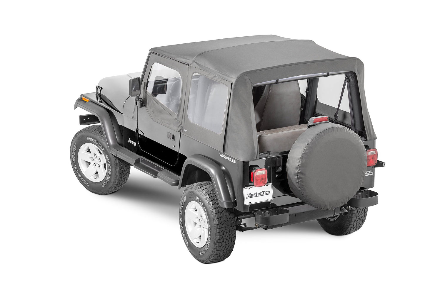 MasterTop Jeep YJ Replacement Top With Door Skins Clear Glass For 88-95 Jeep Wrangler YJ MasterTop