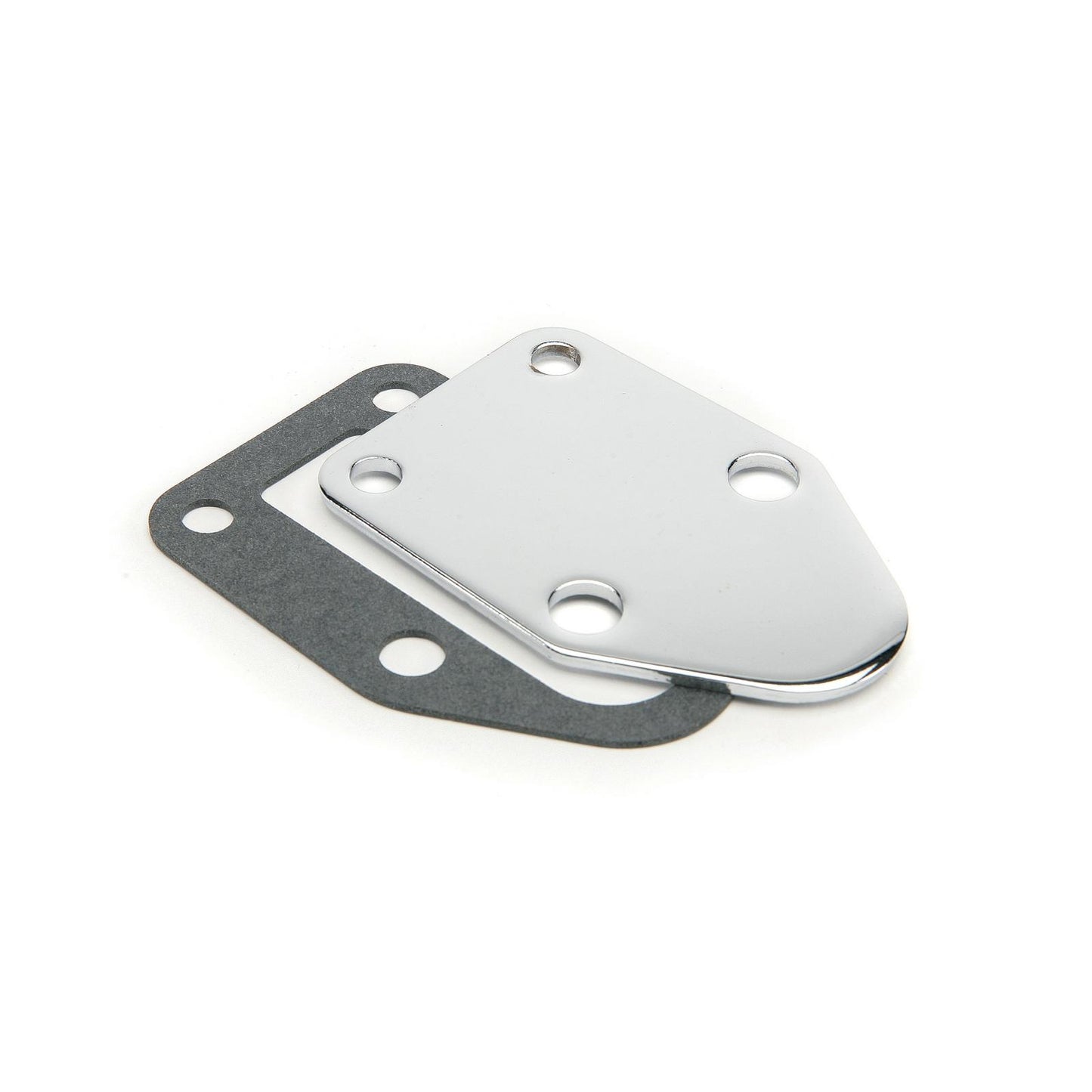 Fuel Pump Block Off Plate -Chrome Fits Carbureted Small Block Chevrolet 265-400 Mr Gasket