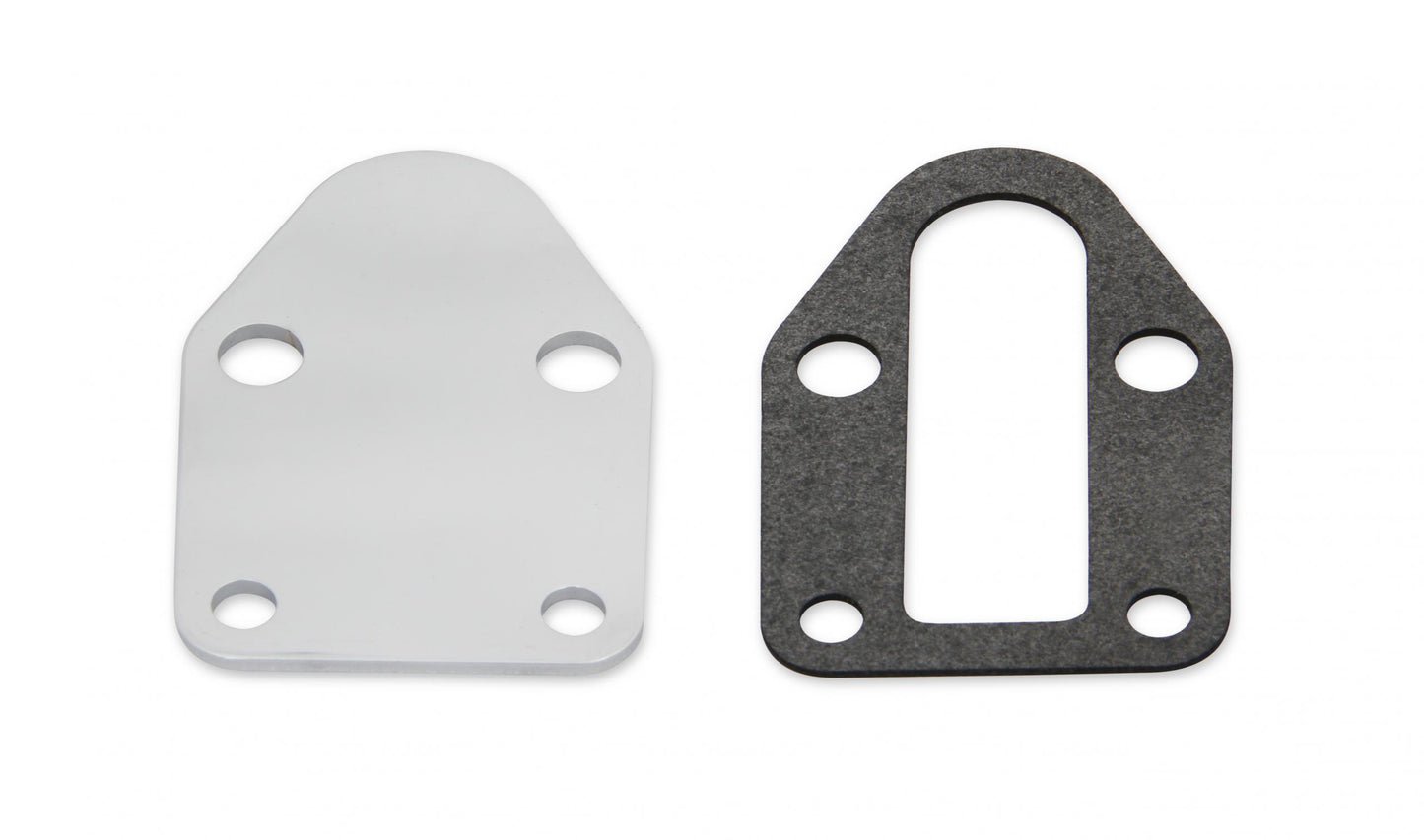 Fuel Pump Block Off Plate -Chrome Fits Carbureted Small Block Chevrolet 265-400 Mr Gasket-1