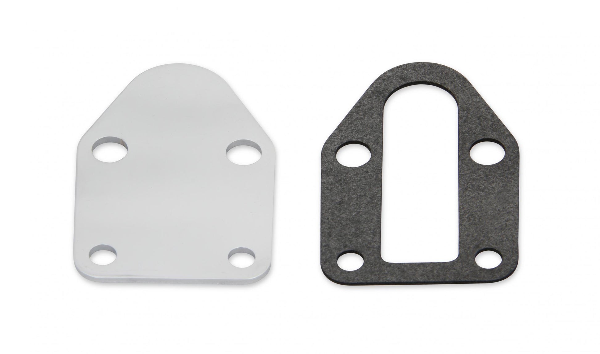 Fuel Pump Block Off Plate -Chrome Fits Carbureted Small Block Chevrolet 265-400 Mr Gasket-1