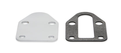 Fuel Pump Block Off Plate -Chrome Fits Carbureted Small Block Chevrolet 265-400 Mr Gasket-2
