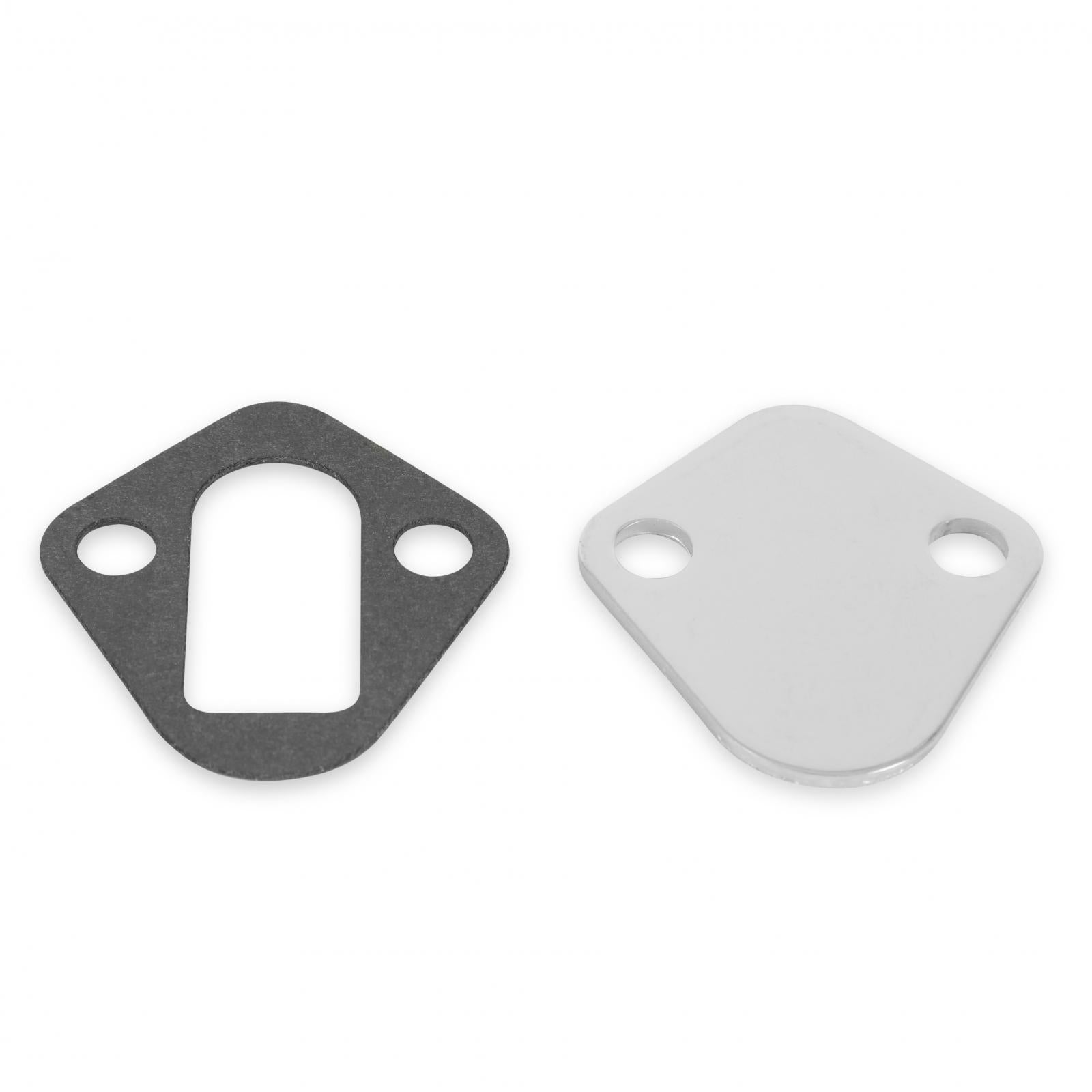Fuel Pump Block Off Plate Chrome Fits Big Block Chevrolet 396/427/454 & most other V6 or V8 engines with 1-3/4 Inch Bolt Spacing Mr Gasket-1