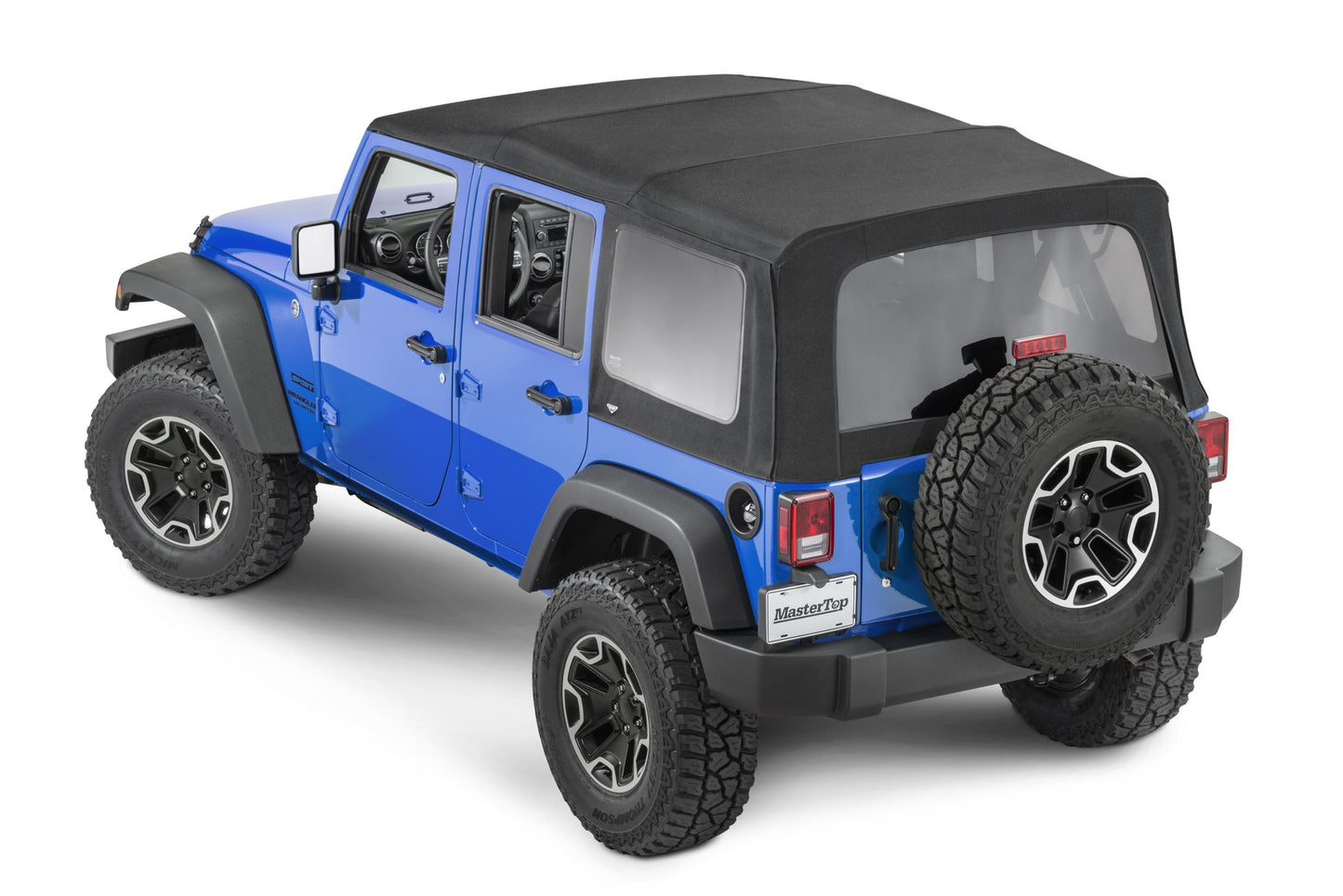 MasterTop Jeep JK Replacement Top Tinted Glass 07-09 Wrangler JK 4 Door Black MasterTwill MasterTop