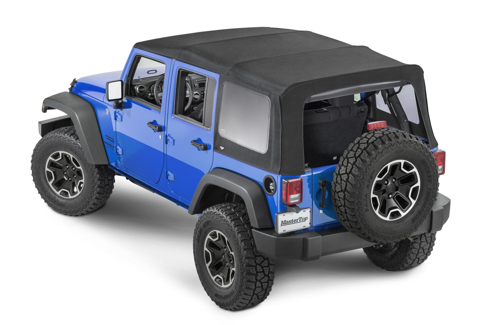 MasterTop Jeep JK Replacement Top Tinted Glass 07-09 Wrangler JK 4 Door Black MasterTwill MasterTop