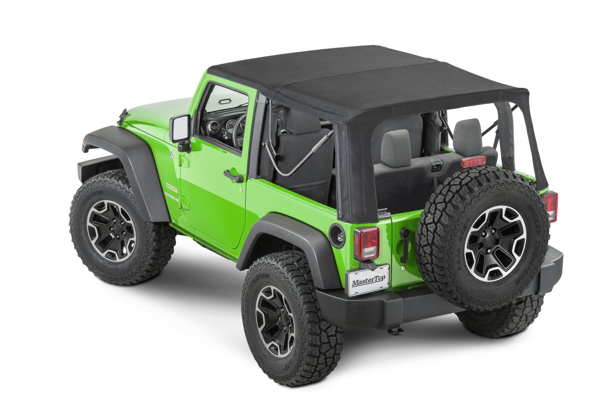 MasterTop Jeep JK Replacement Top Tinted Glass 13-18 Wrangler JK 2 Door Black MasterTwill MasterTop