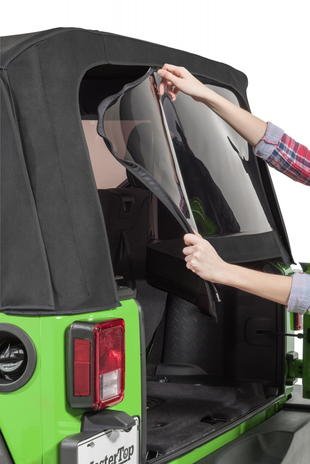 Jeep JK Replacement Top Tinted Glass 13-18 Wrangler JK 2 Door Black MasterTwill MasterTop-5