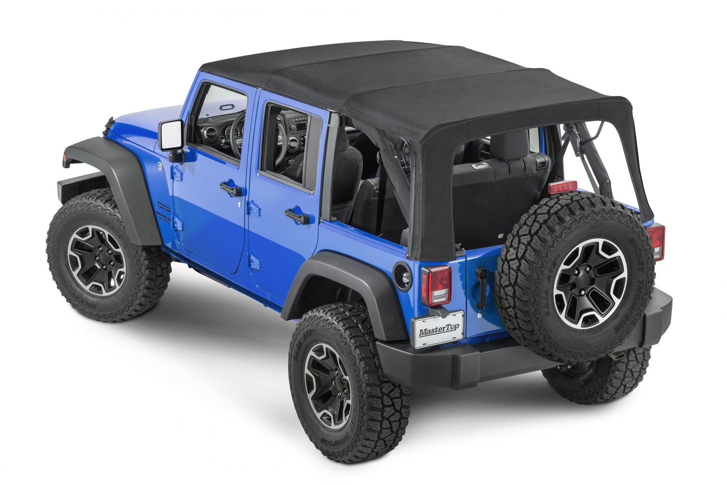 MasterTop Jeep JK Replacement Top Tinted Glass 10-18 Wrangler JK 4 Door Black MasterTwill MasterTop