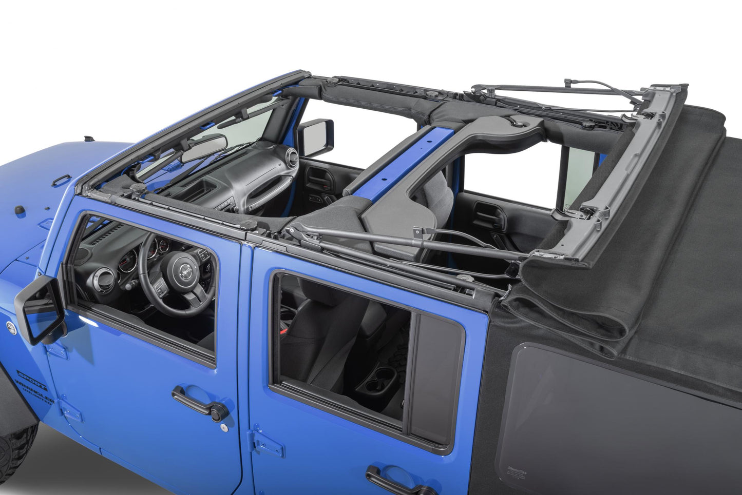 MasterTop Jeep JK Replacement Top Tinted Glass 10-18 Wrangler JK 4 Door Black MasterTwill MasterTop