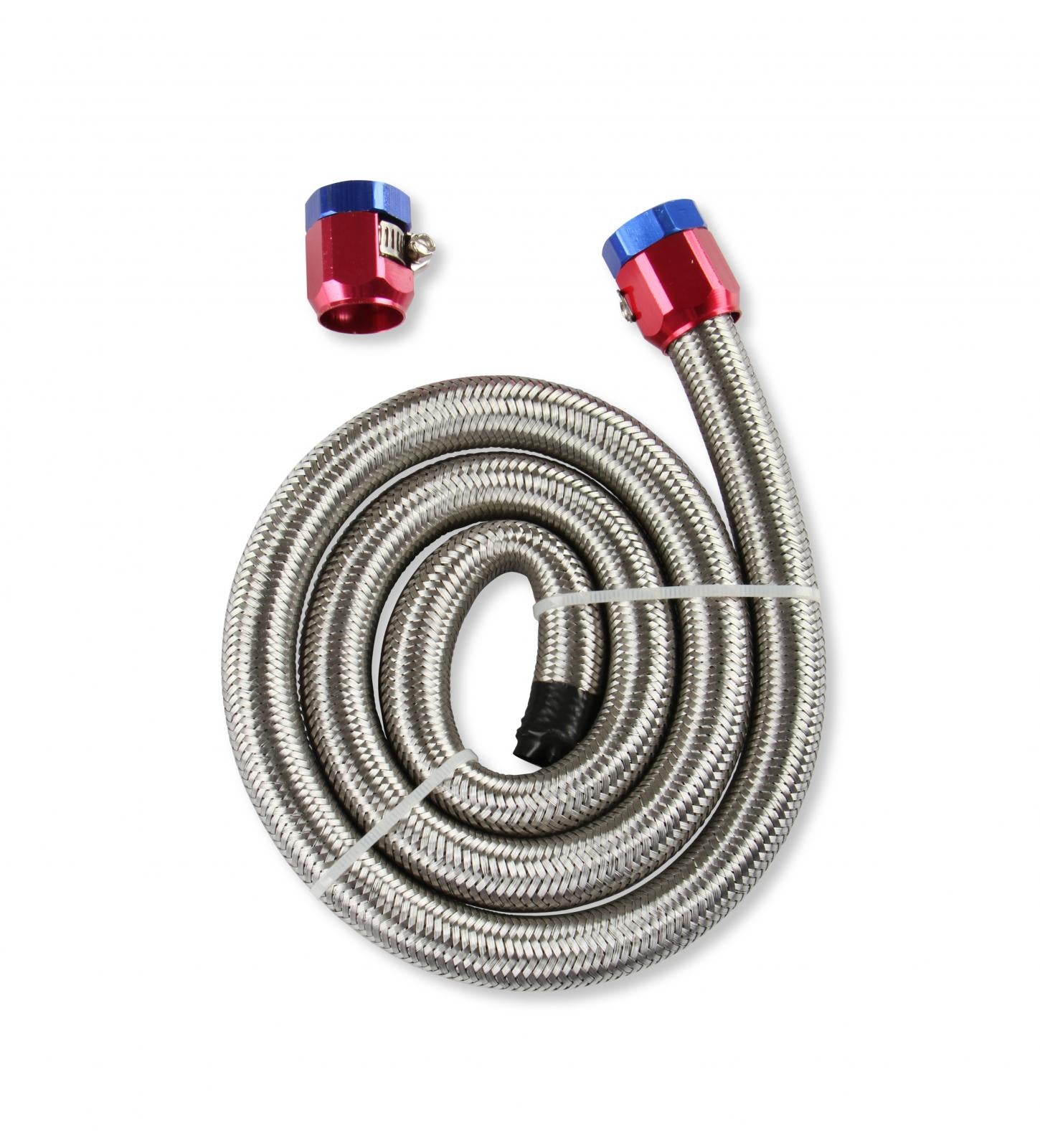 Braided Steel Fuel Line Kit 3/8 Inch x 3 Foot Fits Carburetted Applications Mr Gasket-1