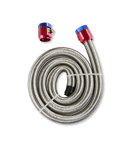 Braided Steel Fuel Line Kit 3/8 Inch x 3 Foot Fits Carburetted Applications Mr Gasket-1