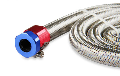 Braided Steel Fuel Line Kit 3/8 Inch x 3 Foot Fits Carburetted Applications Mr Gasket-3