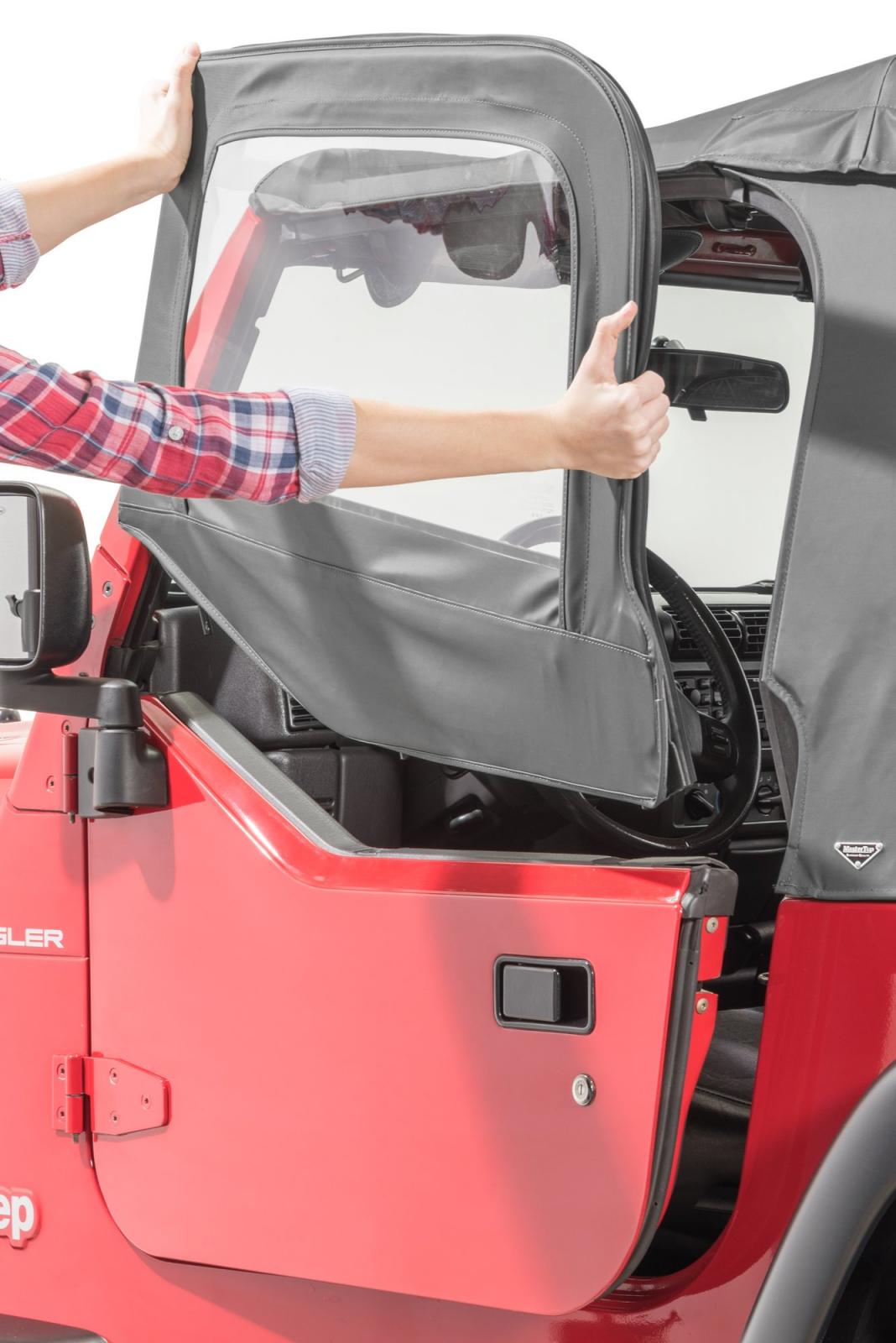 Jeep TJ Upper Steel Door Frames Pair For 97-06 WranglerTJ Black Powdercoat MasterTop-3