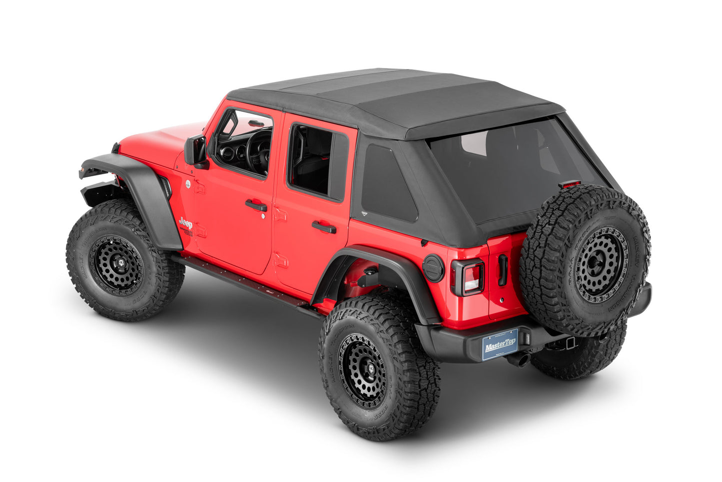 MasterTop MasterTop Complete Fastback Top, 18-Present Jeep JLU Wrangler 4 Door, Black Diamond MasterTop