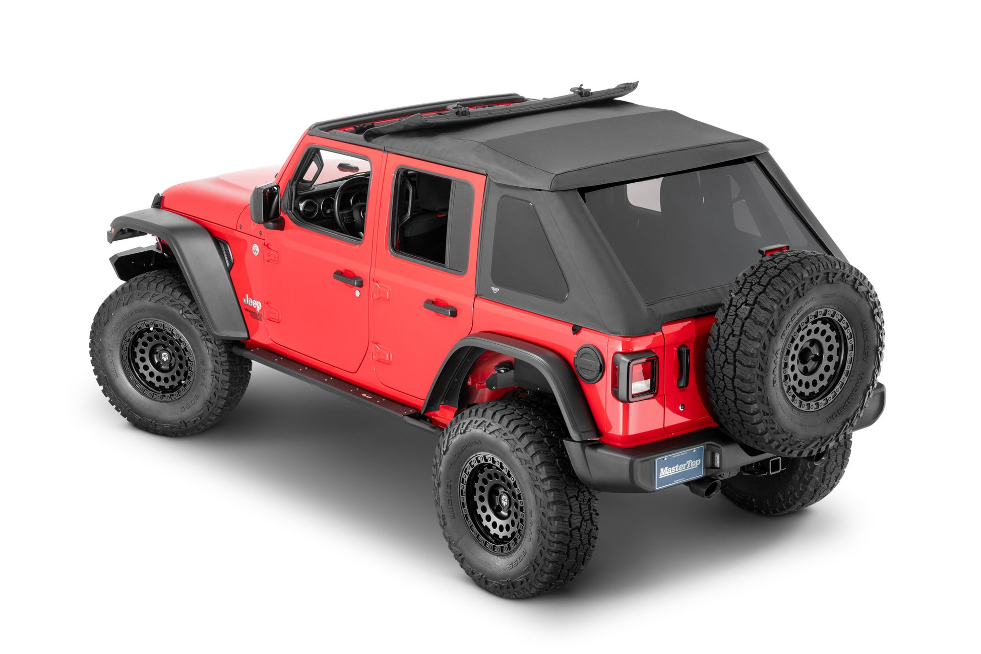 MasterTop MasterTop Complete Fastback Top, 18-Present Jeep JLU Wrangler 4 Door, Black Diamond MasterTop