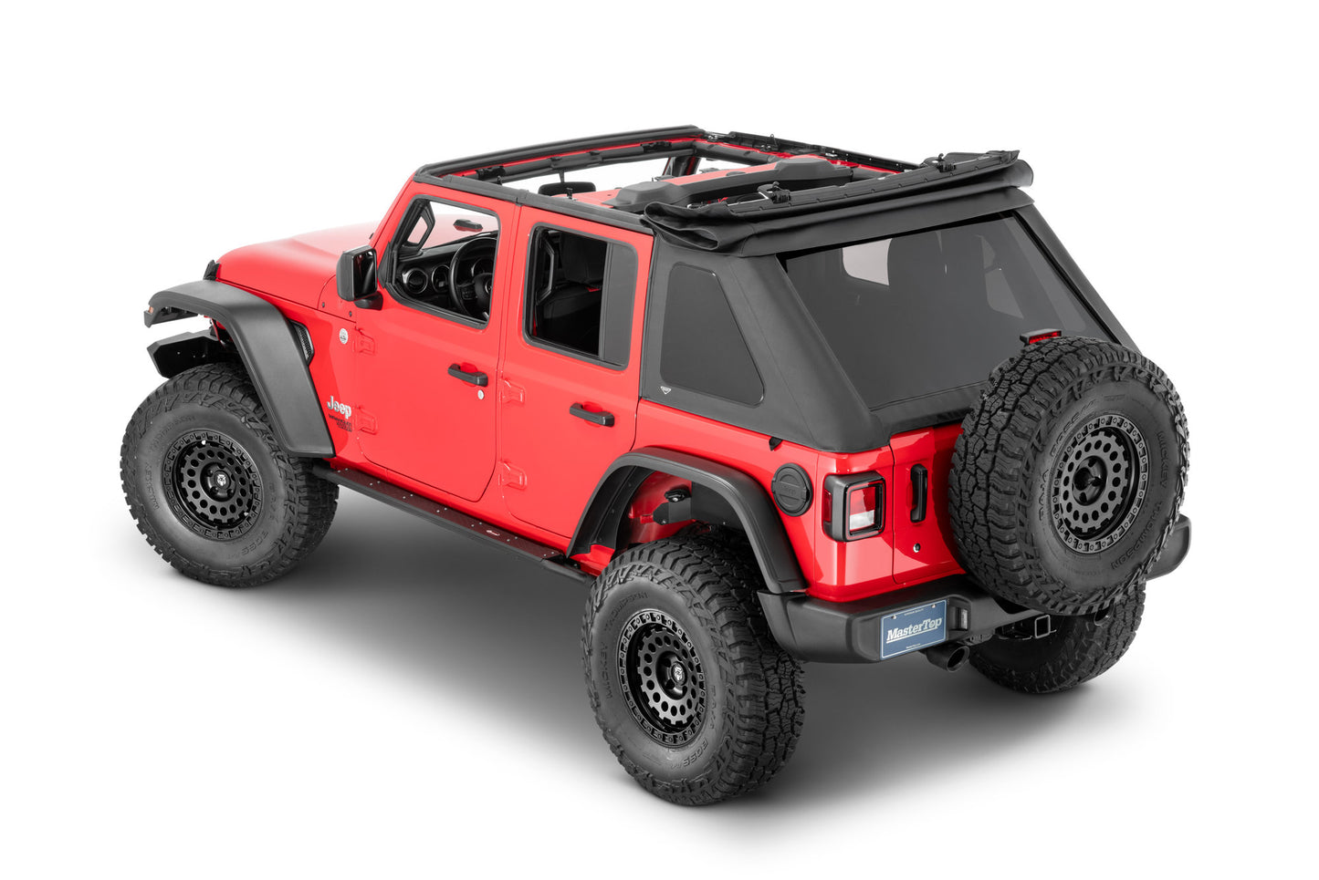 MasterTop MasterTop Complete Fastback Top, 18-Present Jeep JLU Wrangler 4 Door, Black Diamond MasterTop