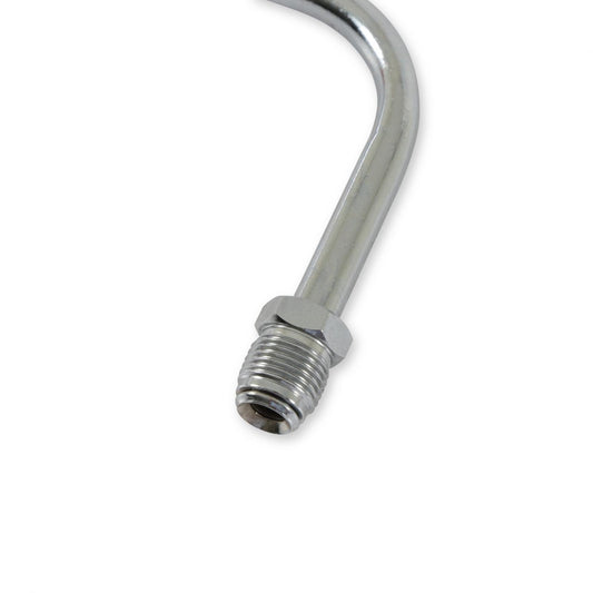 Fuel Line 3/8 Inch Dual Inlet Chrome Fits Holley 4160 Style Carburetors with 8-21/32 Inch centers Mr Gasket