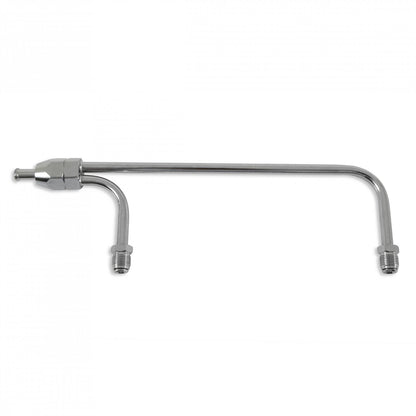 Fuel Line 3/8 Inch Dual Inlet Chrome Fits Holley 4160 Style Carburetors with 8-21/32 Inch centers Mr Gasket-3