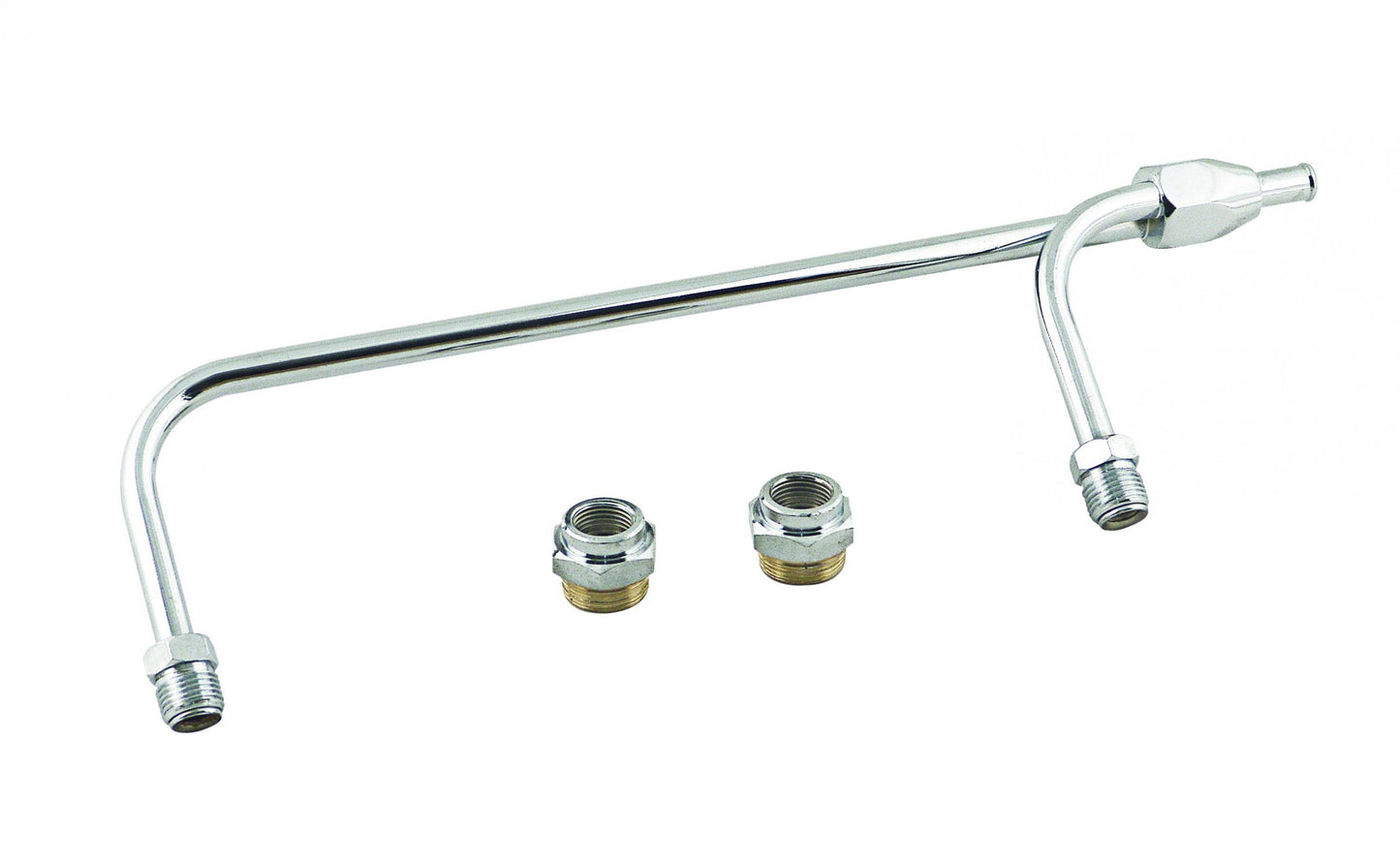 Fuel Line 3/8 Inch Dual Inlet Chrome Fits Holley 4150 style Carburetors with 9-5/16 Inch centers Mr Gasket