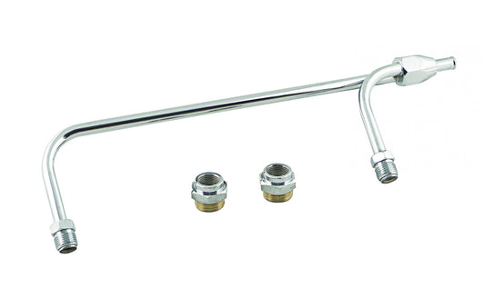 Fuel Line 3/8 Inch Dual Inlet Chrome Fits Holley 4150 style Carburetors with 9-5/16 Inch centers Mr Gasket