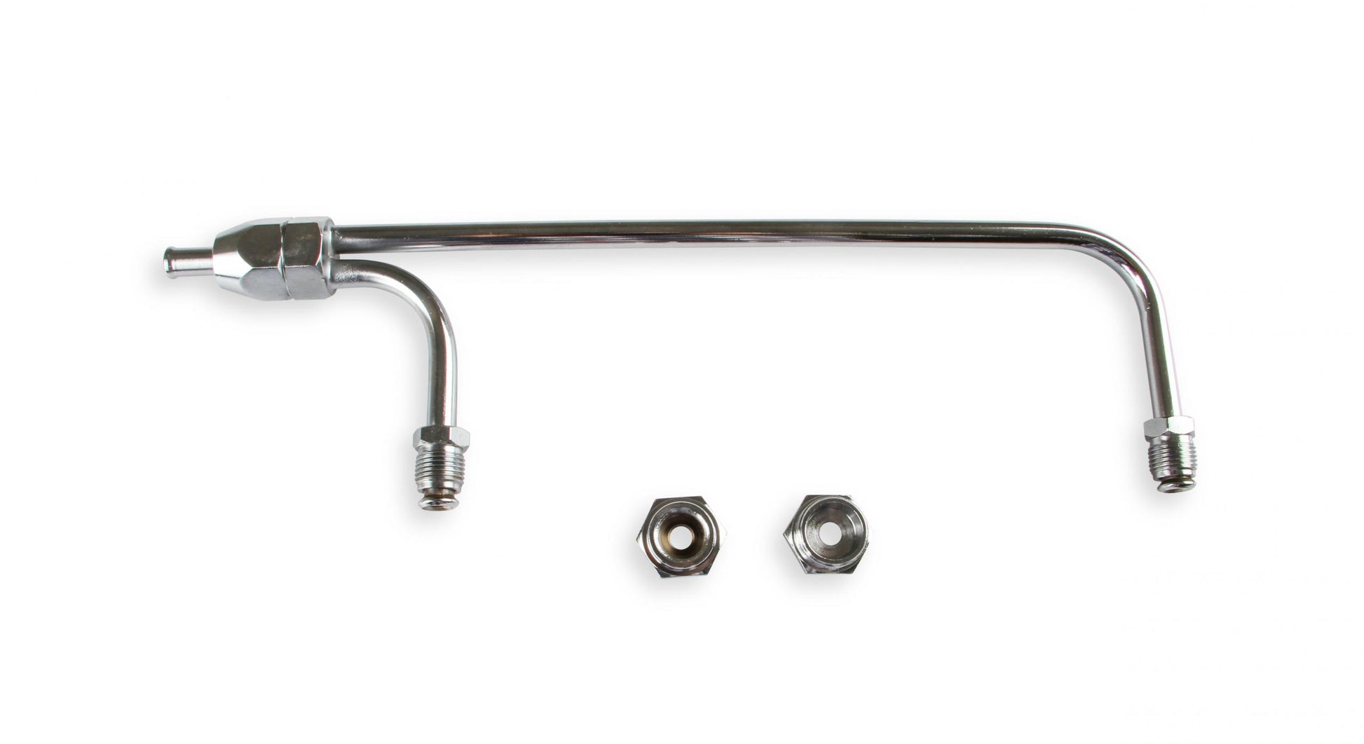 Fuel Line 3/8 Inch Dual Inlet Chrome Fits Holley 4150 style Carburetors with 9-5/16 Inch centers Mr Gasket-2