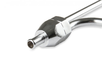 Fuel Line 3/8 Inch Dual Inlet Chrome Fits Holley 4150 style Carburetors with 9-5/16 Inch centers Mr Gasket-3